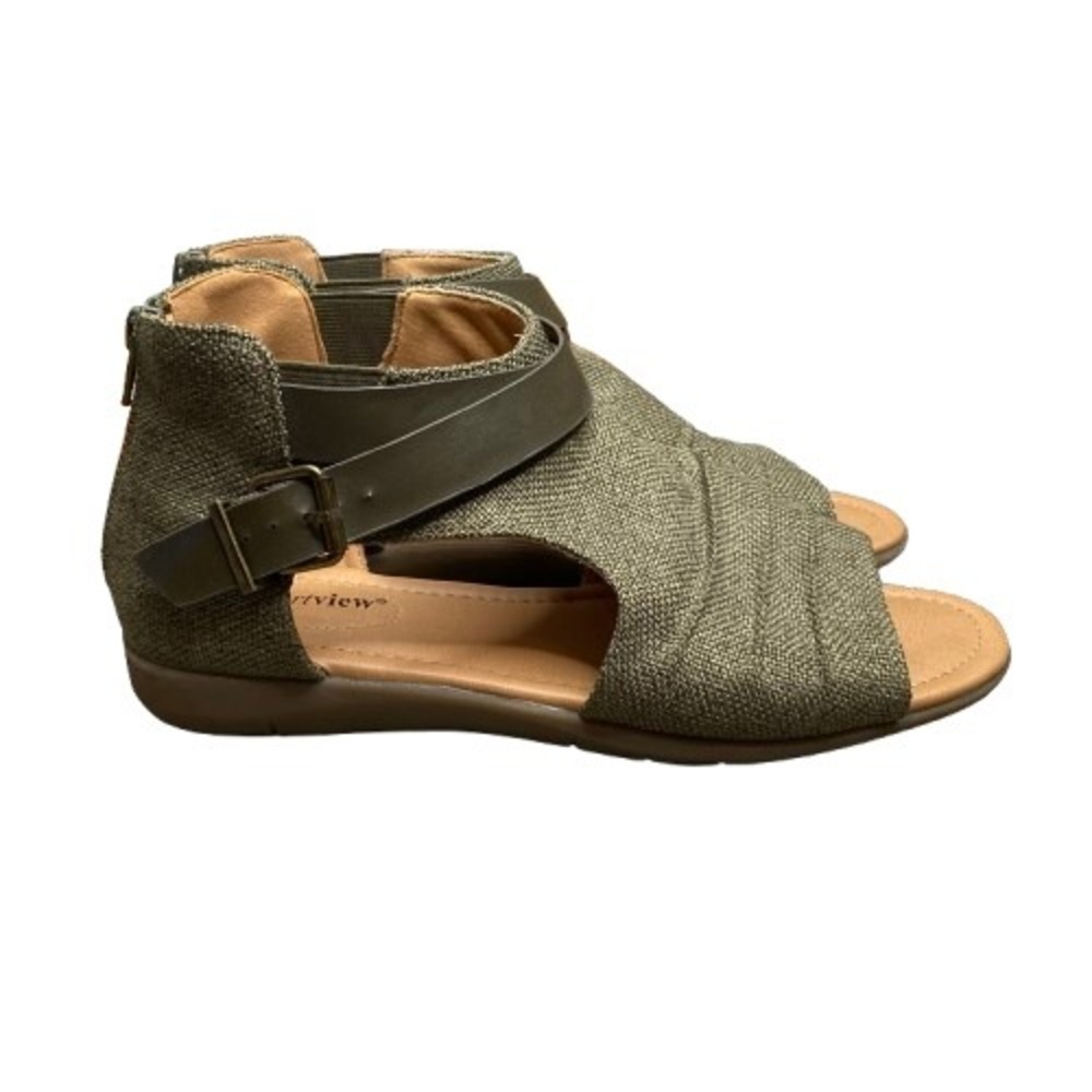 Comfortview Womens The Payton Shootie Sandals 8.5 W Green Boho Forest Granola